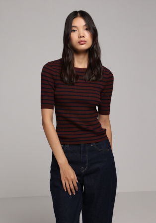 FEMEI - COLIN'S Pulover Cu Maneca Scurta Bordo  Femei