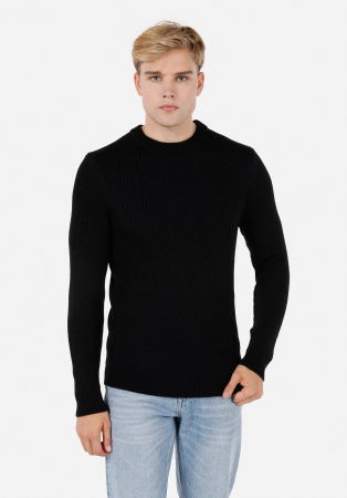 BARBATI - COLIN'S Pulover Negru Regular Barbati