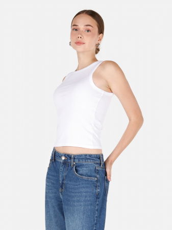 Tricouri si Topuri - COLIN'S Top Alb Slim Femei