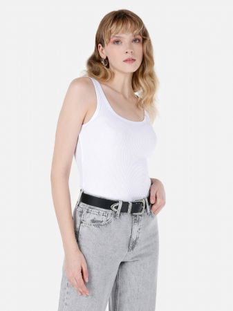 FEMEI - COLIN'S Top Alb Slim Femei