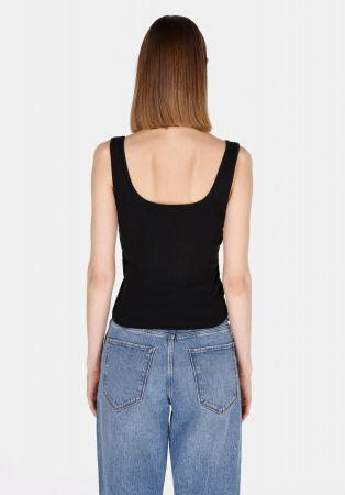 Tricouri si Topuri - COLIN'S Top Negru Slim Femei