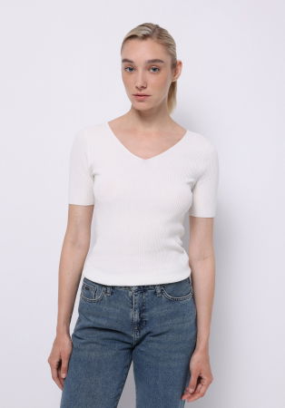 ЖЕНЩИНЫ - COLIN'S Женский Свитер С Коротким Рукавом Белый 