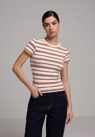 FEMEI - COLIN'S Tricou Cafeniu  Femei