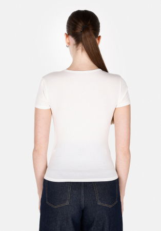 Tricouri si Topuri - COLIN'S Tricou Crem Slim Femei