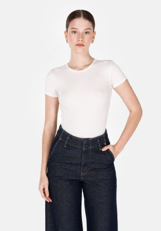 Tricouri si Topuri - COLIN'S Tricou Crem Slim Femei