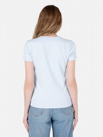 Tricouri si Topuri - COLIN'S Tricou Albastru Deschis Slim Femei