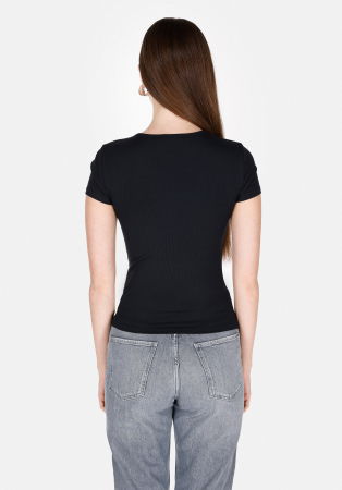 Tricouri si Topuri - COLIN'S Tricou Negru Slim Femei