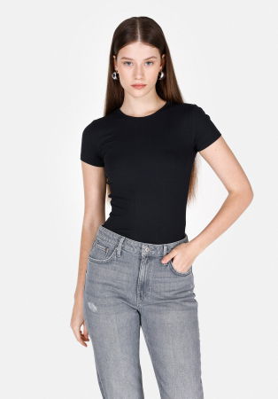 Tricouri si Topuri - COLIN'S Tricou Negru Slim Femei