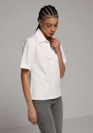 FEMEI - Tricou Polo Alb Femei