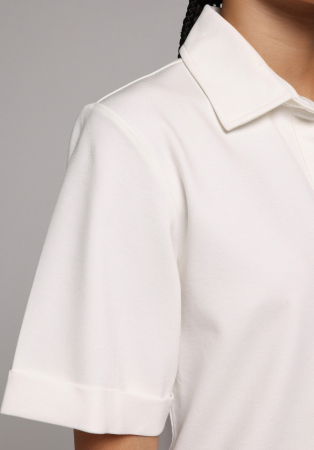 FEMEI - Tricou Polo Alb Femei