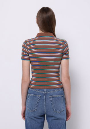 FEMEI - COLIN'S Tricou Polo Cafeniu Slim Femei