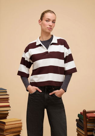 FEMEI - COLIN'S Tricou Polo Plum Regular Femei