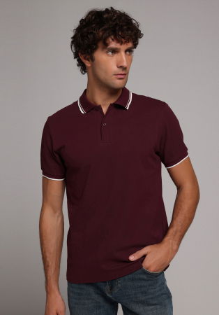 Tricouri si Polo - Tricou Polo Rosu Visiniu Barbati