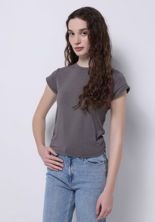 ЖЕНЩИНЫ - COLIN'S Женская Футболка Тёмная Серая Slim