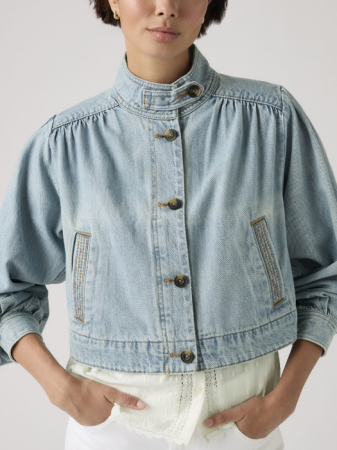 FEMEI - Geaca Albastra Regular Femei