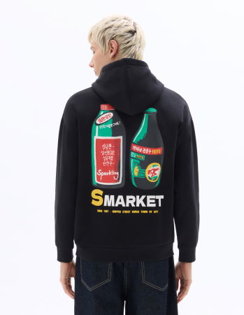 BARBATI - Hanorac Negru Loose Barbati