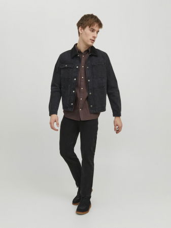 Relaxed - JACK&JONES Blugi Black Denim Chris Relaxed Barbati