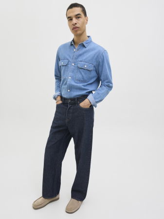 BARBATI - Jack Jones Blugi Albastri Alex Baggy Barbati