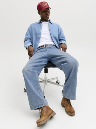 BARBATI - Blugi Albastri DAVE Wide Leg Barbati