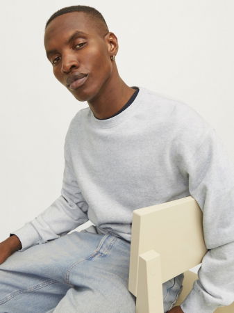 BARBATI - Jack Jones Bluza Gri Deschis  Barbati