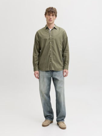 BARBATI - Camasa Verde Măslinie Regular Barbati