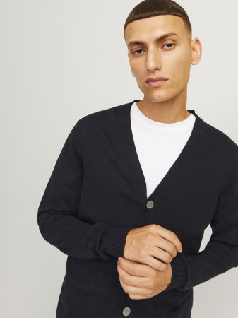 BARBATI - Jack Jones Cardigan Negru  Barbati
