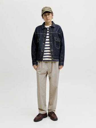 BARBATI - Jack Jones Pantaloni Gri Inchis Loose Barbati