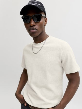 BARBATI - Tricou Alb Relaxed Barbati