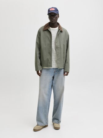 BARBATI - Tricou Alb Relaxed Barbati