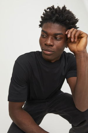 BARBATI - Jack Jones Tricou Negru Relaxed Barbati