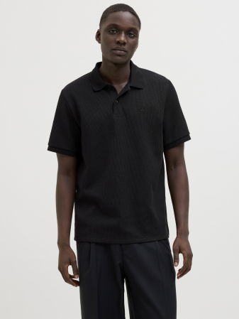 IMBRACAMINTE - Jack Jones Tricou Polo Negru Standard Barbati