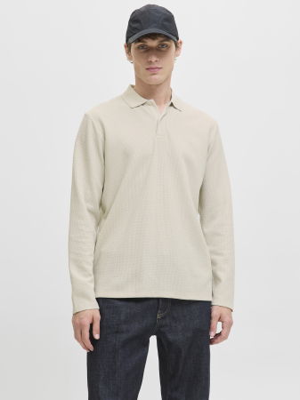 МУЖЧИНЫ - Jack Jones Мужское Поло С Длинным Рукавом бежевое 