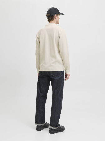 BARBATI - Jack Jones Tricou Polo Cu Maneca Lunga Bej  Barbati