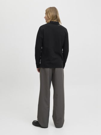 BARBATI - Jack Jones Tricou Polo Cu Maneca Lunga Negru  Barbati