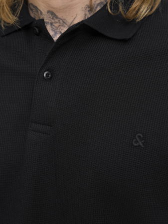 BARBATI - Jack Jones Tricou Polo Cu Maneca Lunga Negru  Barbati