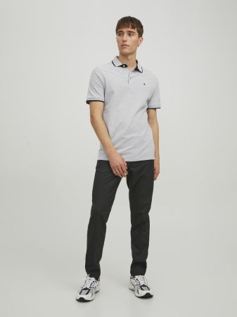 BARBATI - Jack Jones Tricou Polo Gri Deschis Slim Barbati
