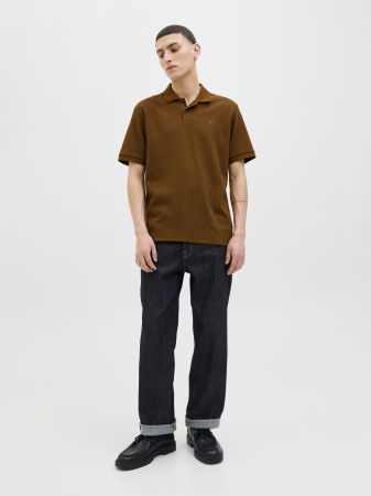BARBATI - Jack Jones Tricou Polo Maro  Barbati