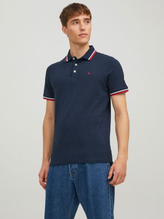 BARBATI - Jack Jones Tricou Polo Navy Slim Barbati