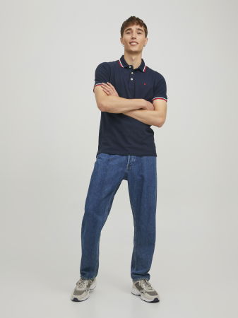 BARBATI - Jack Jones Tricou Polo Navy Slim Barbati