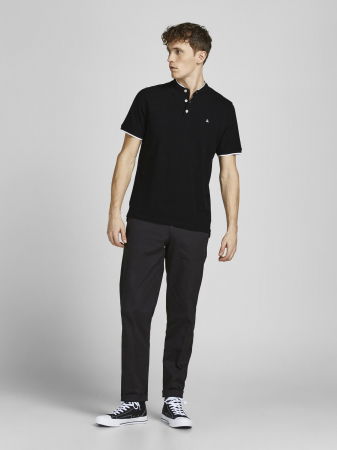 IMBRACAMINTE - Jack Jones Tricou Polo Negru Slim Barbati