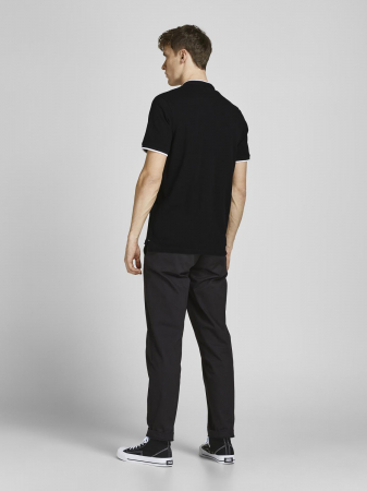 BARBATI - Jack Jones Tricou Polo Negru Slim Barbati