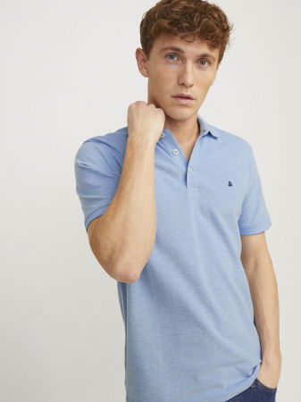BARBATI - Jack Jones Tricou Polo Albastru Deschis Slim Barbati