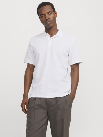BARBATI - Jack Jones Tricou Polo Alb Standard Barbati