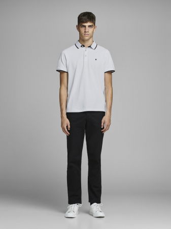 BARBATI - Jack Jones Tricou Polo Alb Slim Barbati