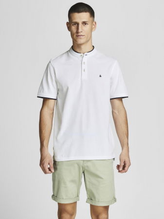 BARBATI - Jack Jones Tricou Polo Alb Slim Barbati