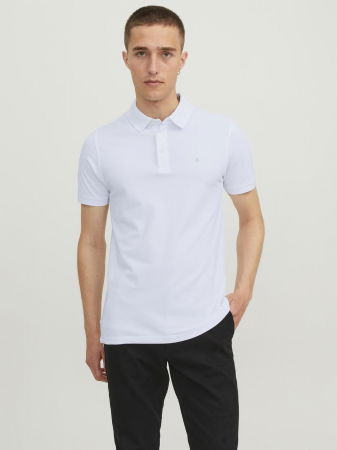 BARBATI - Jack Jones Tricou Polo Alb Slim Barbati