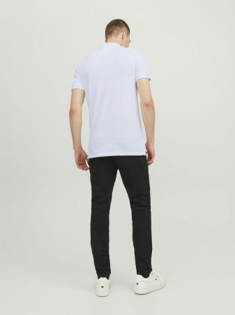 BARBATI - Jack Jones Tricou Polo Alb Slim Barbati