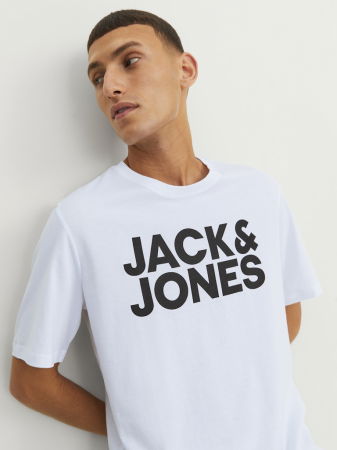 BARBATI - Jack Jones Tricou Alb Regular Barbati