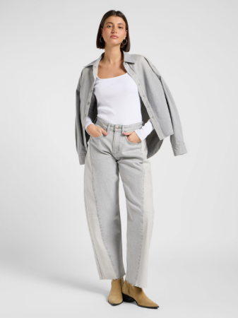 JEANS - Lee Blugi Gri Deschis RIDER BARREL Loose Femei