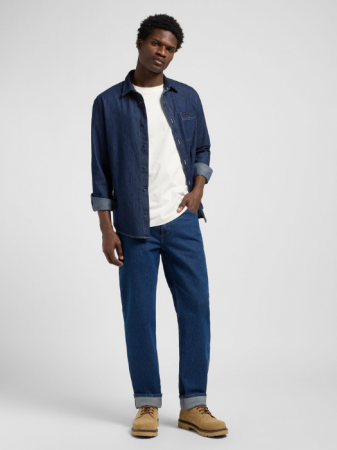 JEANS - Lee Blugi Albastri WEST Regular Straight Barbati